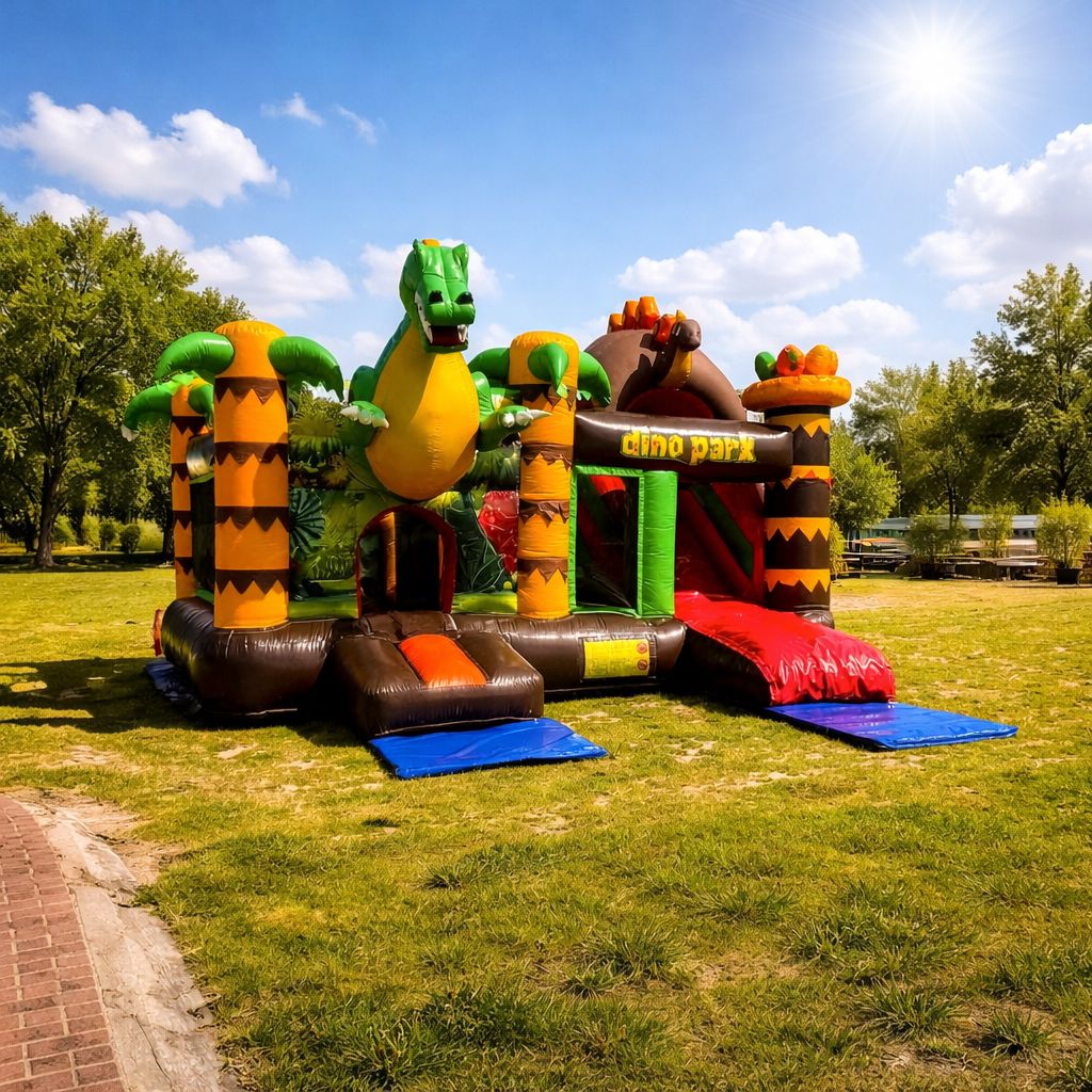 Hüpfburg „Dino Park“ – Das Abenteuer für kleine Entdecker 🦖 5,5x5,0m